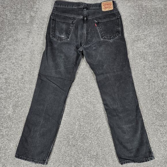 Vtg Levis 505 Jeans Men’s 34x32 (Tag 36X32) Black Straight Regular Fit Y2K - Picture 2 of 15